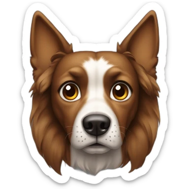 dark pointy dog with ears perked sticker