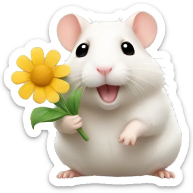 Hamster with flower sticker
