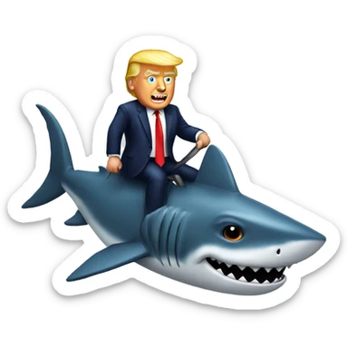 Trump riding shark sticker