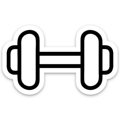 a haltere, simple flat icon style, minimal, bold lines, isolated on white background sticker