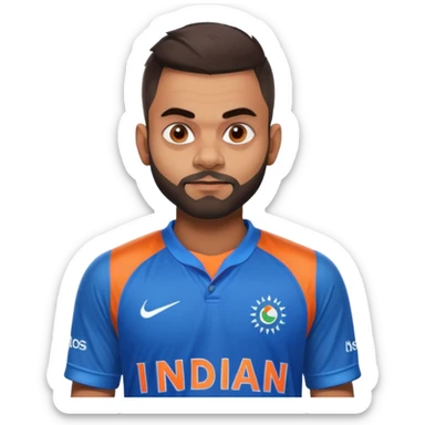 Virat Kohli wearing Indian jersey 18 sticker