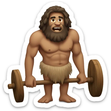 caveman with wooden wheels sticker