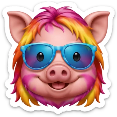 hippie pig sticker