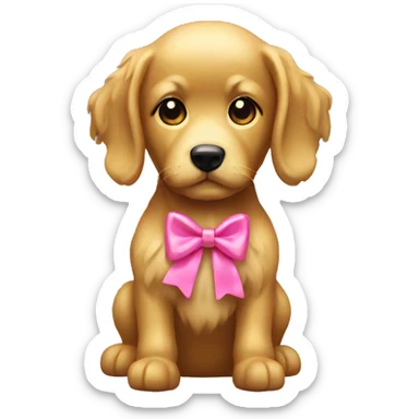 golden with pink bow  sticker