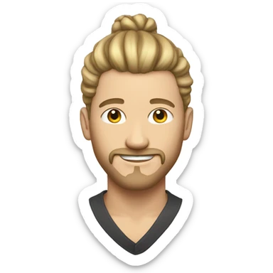 white guy with a man bun undercut sticker