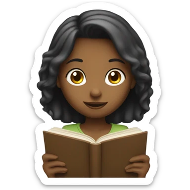 girl reading sticker
