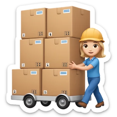 Box Carrier + dolly, Apartment Movers. sticker