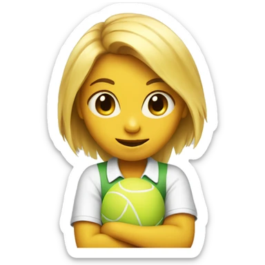 a chick playing tennis sticker