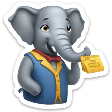 Elephant cashier sticker