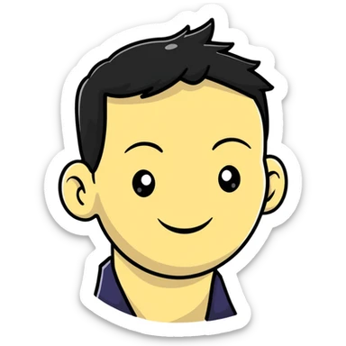 person with an awkward fake smile trying to look happy sticker