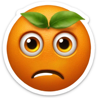 Orange with human eyes sticker