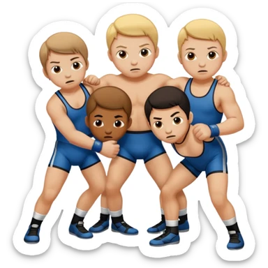 élèves quicoopèrent en faisant su sportde lutte sticker