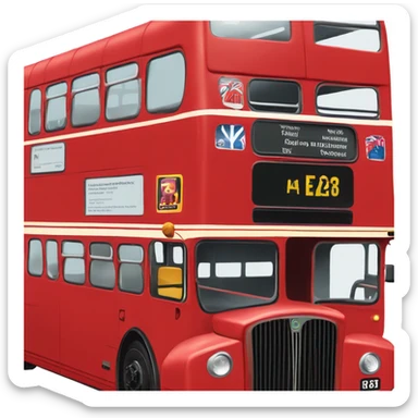 london bus, side view, double decker, from the side, sticker