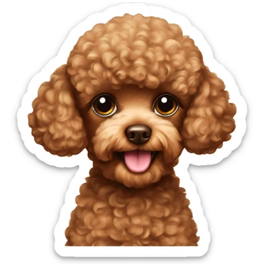 Brown Toy poodle with martini drink sticker