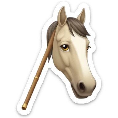 Tete de cheval avec un baton au bout sticker