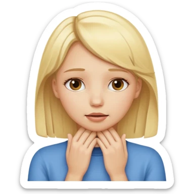 blonde girl with her hands around her throat sticker
