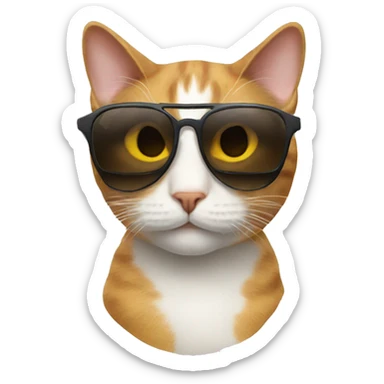 Cat with sunglasses sticker