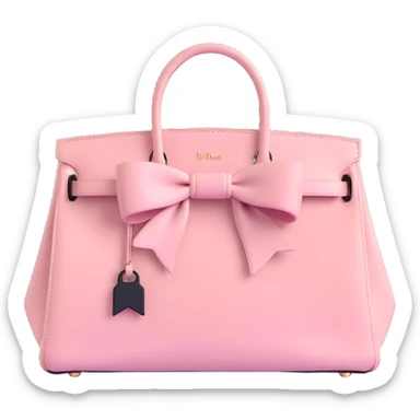 light pink birkin bag with bow sticker
