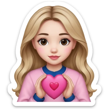 Sabrina Carpenter with a pink heart sticker