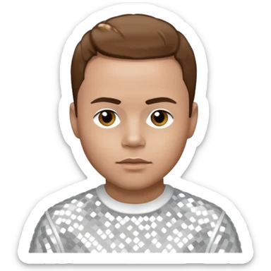 Brian Harvey from East 17 with light skin, brown hair, white sequin outfit sticker