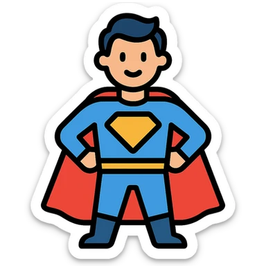 color outline icon of a superhero sticker