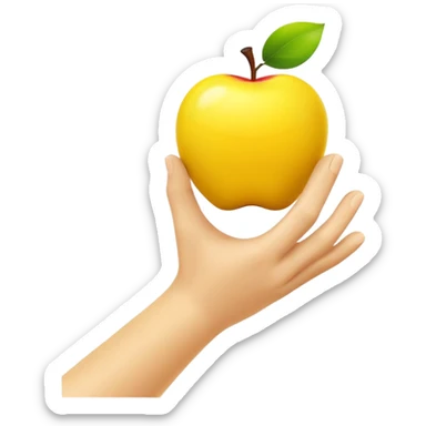 Apple emoji's, yellow hand waving (with the black lines to show movments) sticker