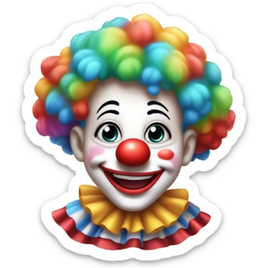cute clown laughing sticker