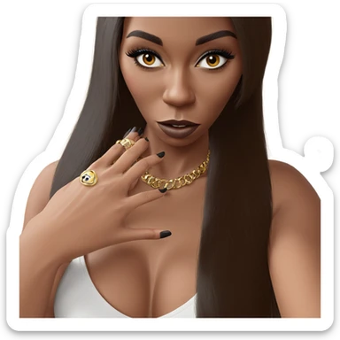 realistic portrait of dark beauty sticker