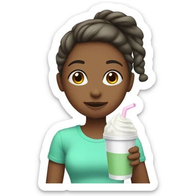 Protein shake girl drink mint clothes sticker