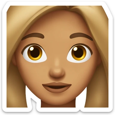 Beautiful woman with tan skin, long brown hair, brown eyes  and sticking her tongue out sticker