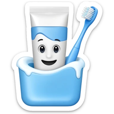 toothpaste and toothbrush sticker