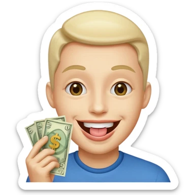 create happy smile with money tongue like 🤑  sticker