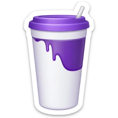 ios styrofoam cup.  purple liquid inside (no straw) (no face) sticker