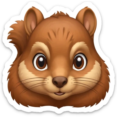 écureuil en train de réfléchir, un sourcil levé, air songeur sticker