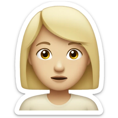 Sad Asian girl with blonde hair sticker