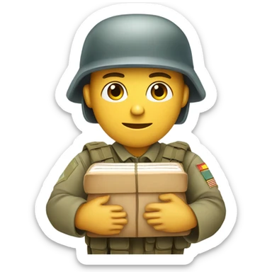 White Army soldier wit blue eyes holding a sandwhich and a bible sticker