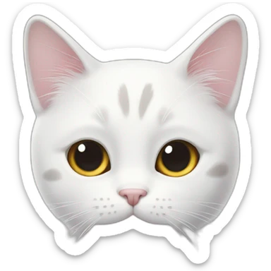 White cat with two black spots on its forehead flying to Japan sticker