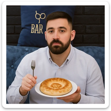 birinchidagi odamni yuziga 2 rasmdagi odamga uzidak qilib chizib bergin xuddu shunday non yen utirganini sticker