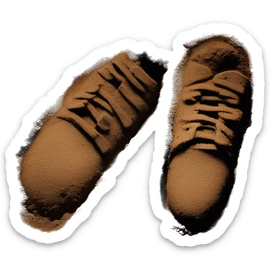 pair of shoe prints in the dirt sticker