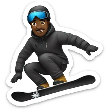 Black man snowboarding  sticker
