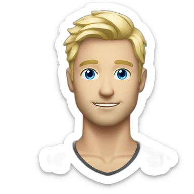 handsome blonde man blue eyes sticker