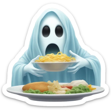 Ghost eating sticker