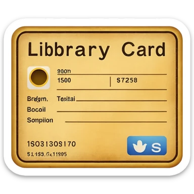 Library card
 sticker