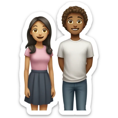 Boy and girl sticker