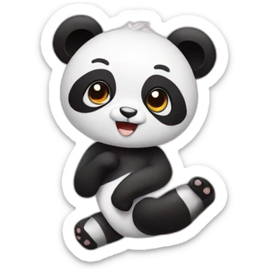 a panda who does rhythmic gymnastics sticker