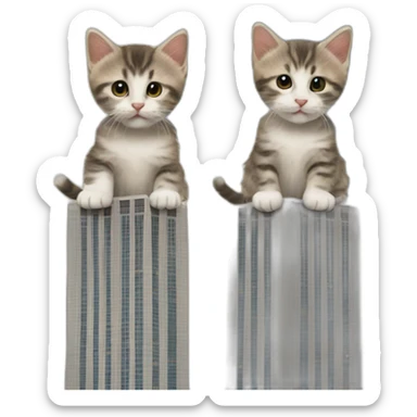 Twin towers but with kittens instead of planes sticker