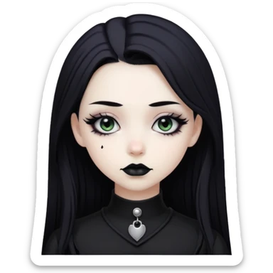 Goth girl with managa sticker