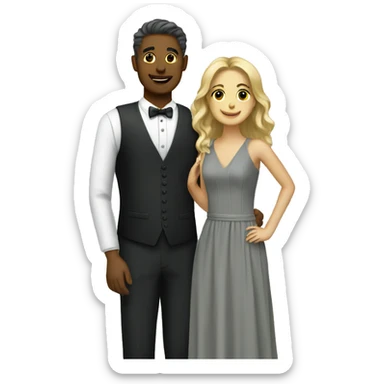 outdoor couple in formal attire sticker