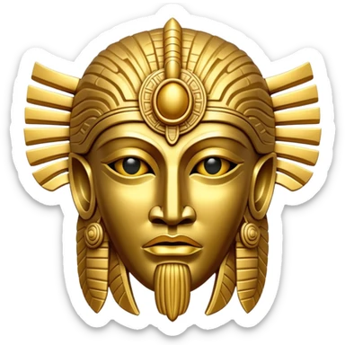 golden Anunnaki mask, mask only sticker