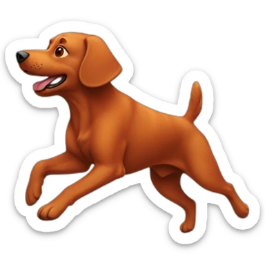 red dog running fast  sticker